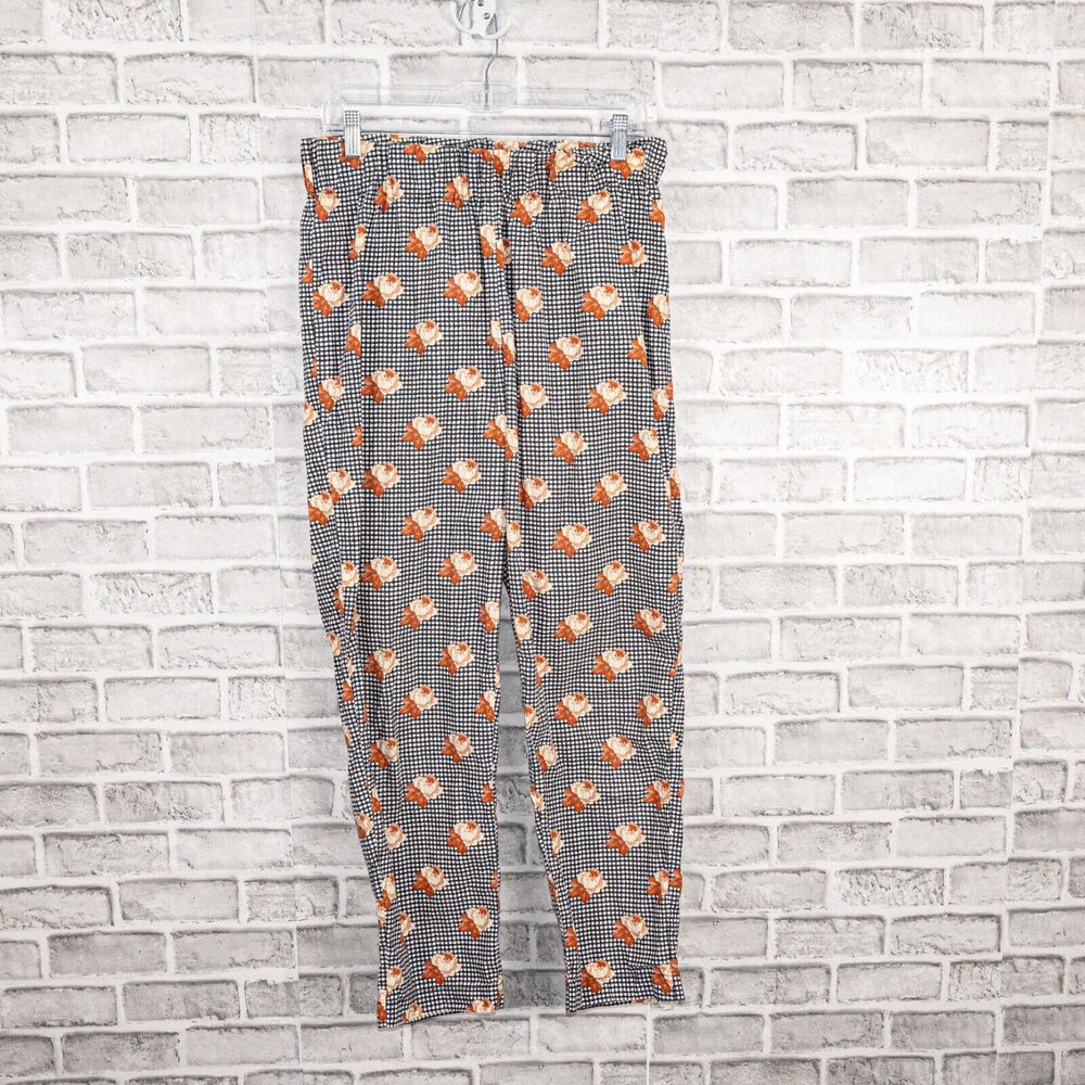 Ganni Women's Floral Check Elastic waist pants size 40 30w